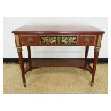 1192	HOWARD MILLER OAK DISPLAY CABINET WITH MIRROR BACK AND INTERIOR LIGHTSAND BEVELED GLASS SLIDING