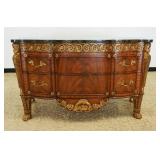 1193	JOHN WIDDICOMB COMPANY 1 DRAWER HALL TABLE WITH METAL MOUNTS AND GALLERY ON LOWER SHELF, LEFT L