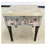 1195	JOHN WIDDICOMB DEMILUNE FAUX MARBLE TOP FINISH, 1 DOOR AND DOOR WITH APPLIED GILT GESSO TRIM, S