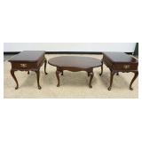 1215	SOLID CHARRY BREAKFRONT, LOWER TOP SIDE REPAIRED, APPROXIMATELY 70 IN X 17 IN X 90 N HIGH