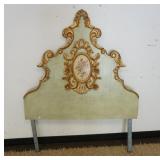 1219	LOT SOLID OAK STYLE BED, MIRROR AND 2 OAK BOOKCASES, SHELF TOP