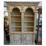 1226	OAK BAR WITH STAINLESS WELL AND 5 BAR STOOLS, 3 ROUND SWIVEL AND 2 SQUARE. BAR APPROXIMATELY 64