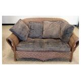 1239	WOOD SWAN NECK AND WICKER SETTEE