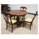 1241	BAUSMAN & CO PEDESTAL TABLE W/4 CHAIRS, TABLE IS 42 IN ROUND X 30 IN HIGH