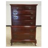 1243	MAHOGANY 7 DRAWER TALL CHEST, APPROXIMATELY 34 IN X 20 IN X 54 IN HIGH