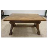 1247	ENGLISH OAK PANTRY TOP SPLAY LEG TABLE W/PULL OUT EXTENTION SIDES, APPROXIMATELY 63 IN X 43 IN 