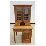1253	COUNTRY PINE 2 PART STORE KEEPERS DESK, APPROXIMATELY 33 IN X 24 IN X 65 IN HIGH
