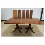 1255	LEAPOLD STICKLEY SOLID CHERRY DINING TABLE W/4 LEAVES, L&JG STICKLEY, APPROXIMATELY 73 IN X 49 