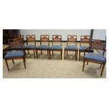 1256	SET OF 8 STICKLEY CHERRY CHAIRS, 2 ARMS & 6 SIDE CHAIRS W/CANE BACKS
