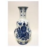 1265	LARGE DELFT VASE, 18 3/4 IN HIGH