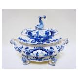 1266	LARGE DELFT STYLE BLUE & WHITE TUREEN, APPROXIMATELY 16 IN X 13 IN HIGH