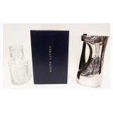 1282	RALPH LAUREN LOT W/GLASS TUMBLE UP & SILVERPLATED MODERN STYLE PITCHER IN BOX, PITCHER IS APPRO