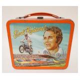1294	EVEL KNIEVEL LUNCH BOX W/THERMOS, APPROXIMATELY 4 IN X 8 IN X 7 IN HIGH
