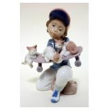 1008	LLADRO *LITTLE RIDERS*, FIGURE W/SKATE BOARD & KITTENS, APPROXIMATELY 6 IN HIGH