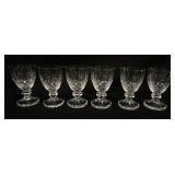1025	DAUM FRANCE SET OF 6 SIGNED CRYSTAL WINE GLASSES, FOOTED, APPROXIMATELY 1 1/4 IN HIGH