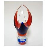 1032	MURANO ART GLASS SCULPTURE PAPERWEIGHT, APROXIMATELY 7 IN