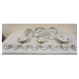 1040	WAWEL CHINA DINNERWARE SET, 44 PIECES W/ROSES & GILT GOLD BORDER TRIM