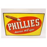 1044	ANTIQUE TIN PHILLIES CIGAR STORE SIGN BY DONALDSON ART SIGN CO, APPROXIMATELY 13 IN X 20 1/4 IN