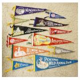 1045	LOT OF 12 VINTAGE ASSORTED PENNANTS, LARGEST IS APPROXIMATELY 26 IN LONG