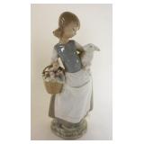 1055	LLADRO GIRL HOLDING LAMB, APPROXIMATELY 10 IN HIGH