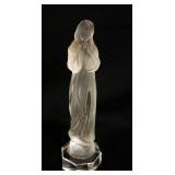1056	FROSTED GLASS MADONNA STATUE W/GROUND & POLISHED BOTTOM, APPROXIMATELY 8 1/2 IN HIGH
