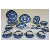 1059	STAFFORDSHIRE CANTERBURY *RIVER SCENE* 43 ASSORTED PIECES, MADE IN ENGLAND