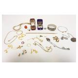 1062	GROUP OF COSTUME JEWELRY NCLUDING STERLING