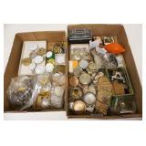1075	LOT OF ASSORTED POCKET WATCH PARTS INCLUDING MOVEMENTS & CASES