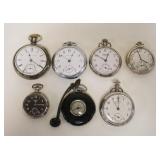 1077	LOT OF 7 ASSORTED POCKET WATCHES AS FOUND INCLUSING INGERSOLL YANKEE, ELGIN & WALTMAN