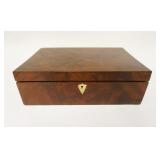 1088	ANTIQUE MAHOGANY DOCUMENT BOX W/BOOK MATCHED VENEER TOP & HAND DOVETAILED, APPROXIMATELY 8 1/2 