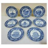 1100	LOT OF 11 WEDGWOOD ENGLAND PLATES DEPICTING VARIOUS SCENES FROM NEWARK CIRCA 1920 PLATES, APPRO