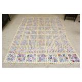 1137	ANTIQUE POPCORN PATTERN HAND SEWN QUILT, APPROXIMATELY 76 IN X 90 IN