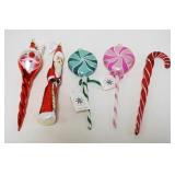 1145	CHRISTOPHER RADKO LOT ORNAMENTS, LOT OF 5, LARGEST IS APPROXIMATELY 9 IN