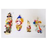 1146	CHRISTOPHER RADKO LOT ORNAMENTS, LOT OF 4, LARGEST IS APPROXIMATELY 10 1/2 IN