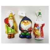1149	CHRISTOPHER RADKO LOT ORNAMENTS, LOT OF 3, LARGEST IS APPROXIMATELY 6 1/2 IN
