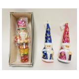 1150	CHRISTOPHER RADKO LOT ORNAMENTS, LOT OF 3, LARGEST IS APPROXIMATELY 9 IN