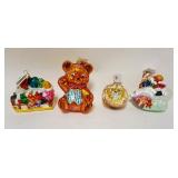1154	CHRISTOPHER RADKO LOT CHRISTMAS ORNAMENTS, LOT OF 4, LARGEST IS APPROXIMATELY 7 1/4 IN