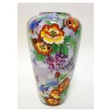 1176	PHEONIX WARE VASE DECORATED W/FLOWERS & PHEASANTS, APPROXIMATELY 10 IN HIGH