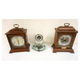 1185	LOT OF 3 SHELF CLOCKS, SETH THOMAS, ELGIN & HAMILTON