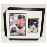 1202	ALEX RODRIGUEZ SIGNED PHOTO & ARTWORK FRAMED TEXAS RANGERS & YANKEES, APPROXIMATELY 23 IN X 27 