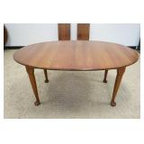 1219	SOLID CHERRY STICKLEY OVAL EXTENSION TABLE WITH 2 LEAVES, TABLE APPROXIMATELY 67 IN X 45 IN X 3