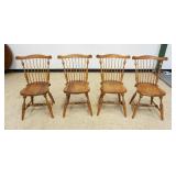 1220	SET OF 4 BENCH MADE WINDSOR CHAIRS, DUCKLOE BROS, PORTLAND PA