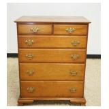 1223	STICKLEY SOLID CHERRY *EARLY AMERICAN* 6 DRAWER CHEST, APPROXIMATELY 34 IN X 20 IN X 44 IN H