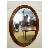 1225	STICKLEY SOLID CHERRY *EARLY AMERICAN* OVAL MIRROR, APPROXIMATELY 26 IN X 34 IN
