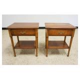 1226	STICKLEY SOLID CHERRY *EARLY AMERICAN* PAIR OF 1 DRAWER NIGHT STANDS, APPROXIMATELY 22 IN X 16 