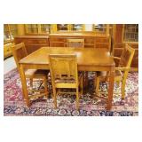 1242	WATERFALL DINING ROOM SET, CONSISTING OF CHINA CLOSET, TABLE, SIDEBOARD, SERVER AND 4 CHAIRS