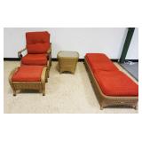 1246	MARTHA STEWART WOVEN 4 PC PATIO SET, INCLUDING RECLINING LOUNGE, CHAIR & OTTOMAN AND CHAIR SIDE