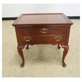 1252	MAHOGANY 1 DRAWER CHAIR SIDE STAND ON QUEEN ANNE LEGS, APPROXIMATELY 24 IN X 18 IN 24 IN H