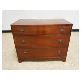 1258	UNUSUAL MAHOGANY 3 DRAWER CHEST CALLED *DRESS-AWAY*, APPROXIMATELY 36 IN X 19 IN X 30 IN H