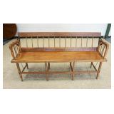 1262	ANTIQUE REVERSABLE RAILWAY WAITING BENCH, APPROXIMATELY 66 IN C 15 IN X 34 IN